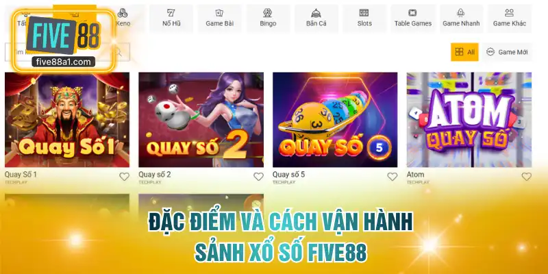 Đặc điểm và cách vận hành sảnh xổ số FIVE88